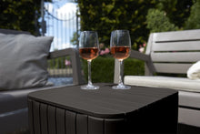 Load image into Gallery viewer, Keter Resin Luzon Outdoor Table with Extra Hidden Storage for Cushions and Patio Decor, Matte Brown