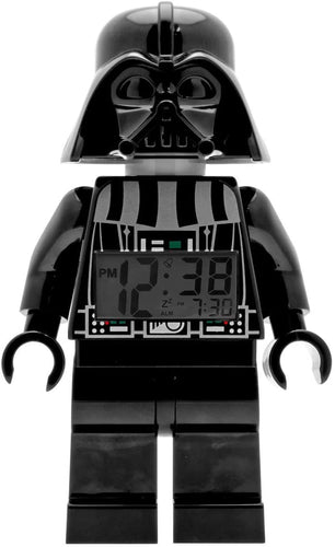ClicTime Lego Star Wars 9002113 Darth Vader Kids Minifigure Light Up Alarm Clock | Black/Gray | Plastic | 9.5 inches Tall | LCD Display | boy Girl | Official