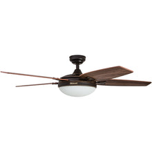 Load image into Gallery viewer, Honeywell Carmel 48-Inch Ceiling Fan with Integrated Light Kit and Remote Control, Five Reversible Cimarron/Ironwood Blades, Oil-Rubbed Bronze