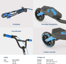 Load image into Gallery viewer, Yvolution Y Fliker Carver C3 | Drift Scooter for Kids Age 7+ Years Old | Foldable Wiggle Scooter