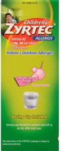 Load image into Gallery viewer, Children&#39;s Zyrtec Allergy Bubble Gum Syrup 4 fl. oz.