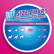Load image into Gallery viewer, OUT! Pet Care Disposable Female Dog Diapers | Absorbent with Leak Proof Fit | Medium/Large, 14 Count