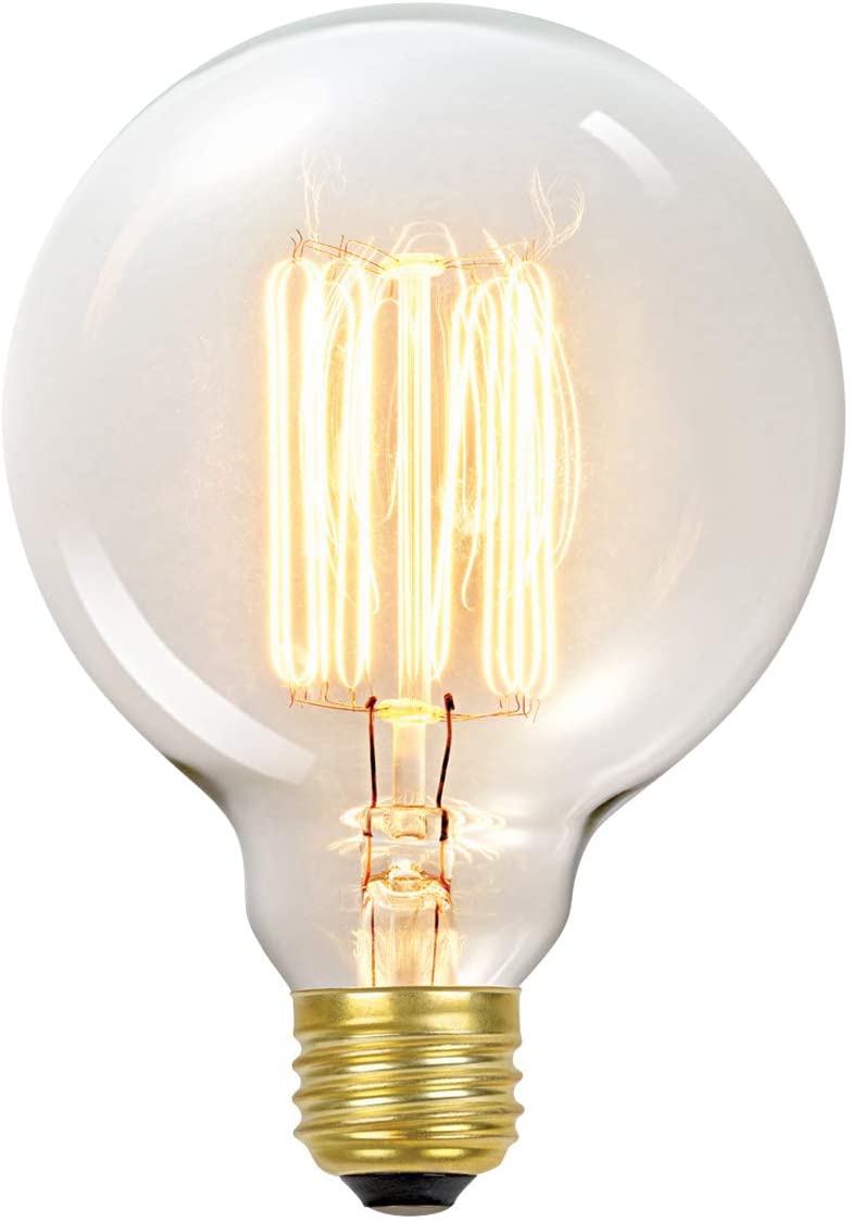 Globe Electric Vintage Edison B10 Candelabra Amber Glass Dimmable LED Light Bulb