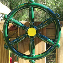 Load image into Gallery viewer, Swing-N-Slide WS 1524 Pirate Ship Wheel with 12 Inch Diameter for Swing Sets, Play Sets &amp; Playhouses, Green