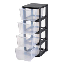 Load image into Gallery viewer, Muscle Rack PDT4 4 Drawer Tower, Black Frame with Clear Drawers
