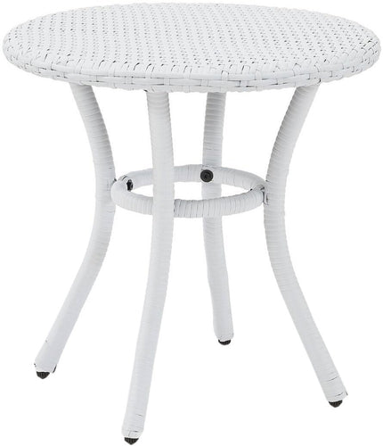 Crosley Furniture Palm Harbor Outdoor Wicker Round Side Table - White