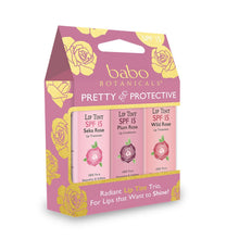Load image into Gallery viewer, Babo Botanicals Lip Tint Conditioner SPF 15 Pretty &amp; Protective Gift Set, Pack of 3, 0.15 Ounce
