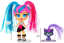 Load image into Gallery viewer, Basic Fun CurliGirls Adeli, The Jetsetter &amp; Fiji, her Dog - Deluxe Hairstyling Doll with MagiCurl Hair - Style Again and Again - Ages 3+