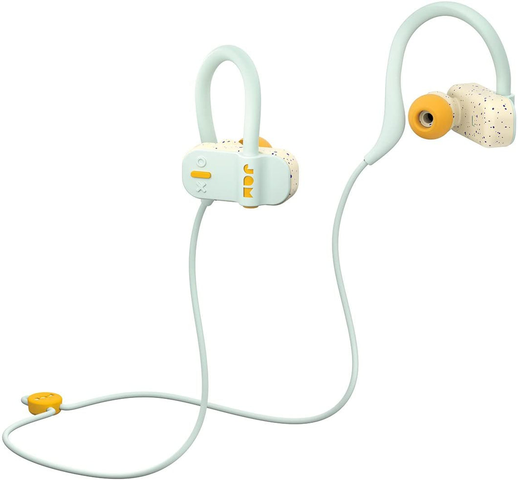 JAM Live Fast Workout Earphones 30 ft. Bluetooth Range, IP67 Sweat Resistant Earbuds 3 Sizes Included, 12 Hour Battery Life, Hands-Free Calling Cream Soda HX-EP404CS