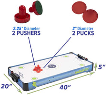 Load image into Gallery viewer, Sport Squad HX40 40 inch Table Top Air Hockey Table for Kids and Adults - Electric Motor Fan - Includes 2 Pushers and 2 Air Hockey Pucks - Great for Playing on the Floor, Tabletop, or Dorm Room