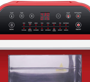 GoWISE USA Deluxe 12.7-Quarts 15-in-1 Electric Air Fryer Oven w/Rotisserie and Dehydrator + 50 Recipes