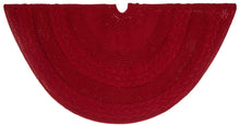 Load image into Gallery viewer, Glitzhome 52&quot; Knitted Red Christmas Tree Skirt Large Round for for Xmas Holiday Party Decorations