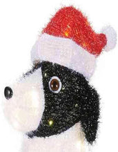 Load image into Gallery viewer, 30 in. 150-Light Tinsel Dog with Santa Hat