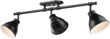 Load image into Gallery viewer, Golden Lighting 3602-3SF BLK Duncan Semi-Flush, Matte Black with Matte Black Shades