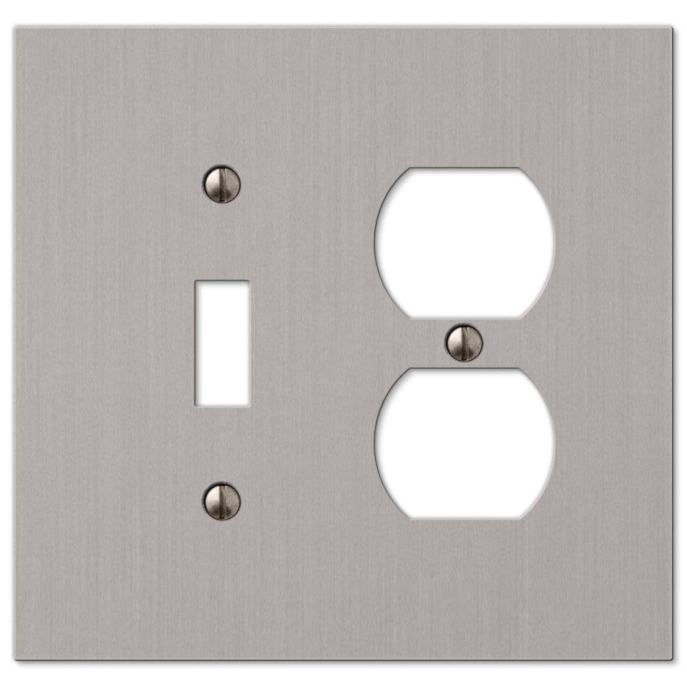 Elan Brushed Nickel Toggle / Duplex Outlet