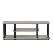 Load image into Gallery viewer, Furinno 12250GYW/BK Turn-N-Tube 3-Tier Entertainment TV Stand Round, French Oak Grey/Black