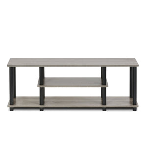 Furinno 12250GYW/BK Turn-N-Tube 3-Tier Entertainment TV Stand Round, French Oak Grey/Black