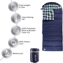 Load image into Gallery viewer, Trademark Global Sleeping Bag in Navy