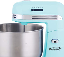 Load image into Gallery viewer, Brentwood 5-Speed Stand Mixer with 3 Quart Stainless Steel Mixing Bowl