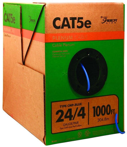 Cat5e Cable Plenum Blue 1000ft