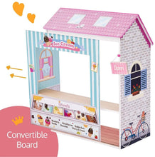 Load image into Gallery viewer, Olivia's Little World - Olivia's Classic 18 inch Doll Convertible Wooden Play House , fits American Girls Dolls, Ice Cream Shop, Dorm, Cup Cake Ship, Dancing Studio, 4-in-1 Scenes with Accessories