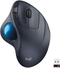 Load image into Gallery viewer, Logitech M570 Wireless Trackball Mouse – Ergonomic Design with Sculpted Right-Hand Shape, Compatible with Apple Mac and Microsoft Windows Computers, USB Unifying Receiver, Dark Gray