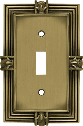 Franklin Brass 64474 Pineapple Single Toggle Switch Wall Plate/Switch Plate/Cover, Tumbled Antique Brass
