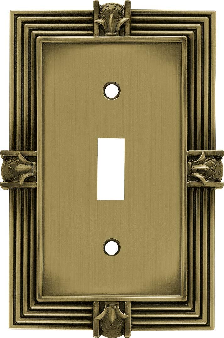 Franklin Brass 64474 Pineapple Single Toggle Switch Wall Plate/Switch Plate/Cover, Tumbled Antique Brass