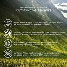 Load image into Gallery viewer, Fence Armor Galvanized Steel Post Protectors | 1 Pair of 4” x 4” Redwood Grain Post Guards | Fence Post and Mailbox Protection from Weed Whacker Damage (FA4x4VRWMB)