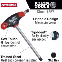 Load image into Gallery viewer, Klein Tools JTH9E06 3/32-Inch Hex Key, Journeyman T-Handle