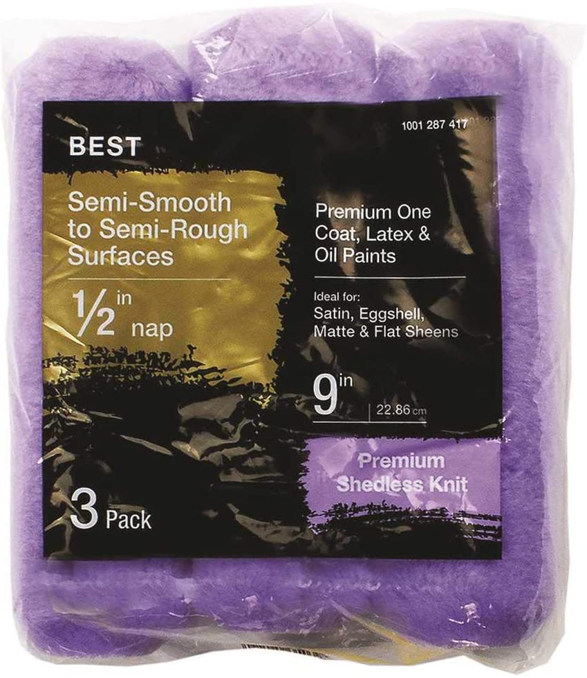 High-Capacity Polyester Knit Paint Roller Cover Pack of 3