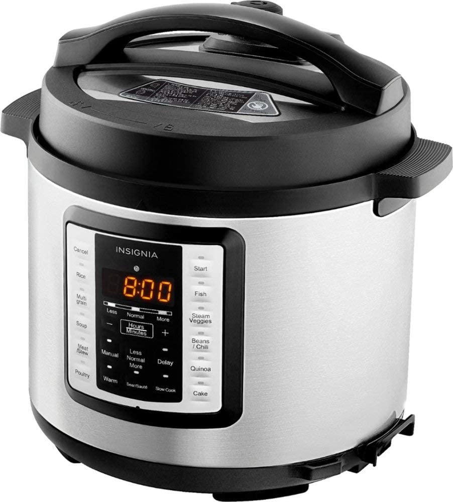 Insignia- 6-Quart Multi-Function Pressure Cooker - Stainless Steel