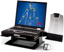 Load image into Gallery viewer, 3M Adjustable Laptop Stand, Raise Screen Height to Reduce Neck Strain, 3&quot; Height Adjustment, Large Platform for Docking Station, Non-Skid Base Keeps Laptop Secure, Cable Management, Black (LX500)