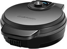 Load image into Gallery viewer, Chefman Anti-Overflow Belgian Waffle Maker w/Shade Selector, Temperature Control Mess Free Moat, Round Iron w/Nonstick Plates &amp; Cool Touch Handle, Measuring Cup Included
