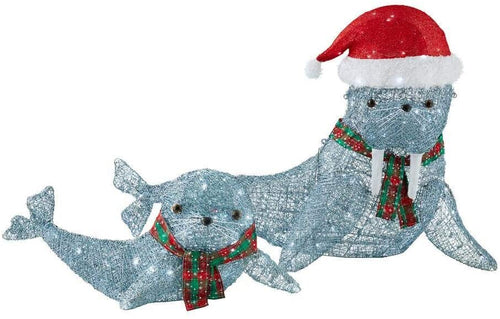 Home Accents Holiday Set of 2 LED 15 in and 36 in Seals