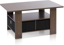 Load image into Gallery viewer, Furinno 11158DBR/BK Coffee Table with Bins