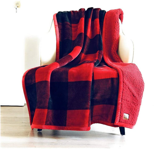 Better Homes and Gardens Super Soft and Warm Winter Velvet Plush Reversible to Sherpa Throw Blanket, Fun Prints with Solid Cream Back, 50