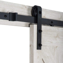 Load image into Gallery viewer, 36 in. x 84 in. Sandstone Oak K Design Solid Core Interior Barn Door with Rustic Hardware Kit