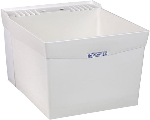 El Mustee 19W Utilatub 18-Gallon Wall-Mount Laundry/Utility Tub, 34 X 20 X 24 In, White