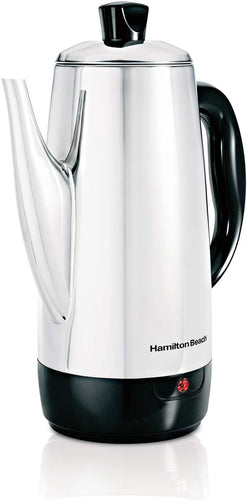 Hamilton Beach 12 Cup Electric Percolator Coffee Maker, Stainless Steel, Quick Brew (40616)