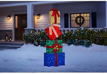Load image into Gallery viewer, Home Accents Holiday 4.5 ft Yuletide Lane LED Stacked Gift Box Set