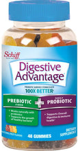 Load image into Gallery viewer, Schiff Schiff Digestive Advantage prebiotic Fiber Plus Daily probiotic Gummies 48 Count, Blue, 48 Count