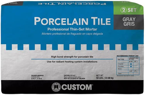 Custom Building Products Porcelain Tile Gray 50 lb. Fortified Thin-Set Mortar