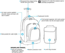 Load image into Gallery viewer, J World Lollipop Kids Rolling Backpack &amp; Lunch Bag Set for Elementary School. Carry-On Suitcase with Wheels