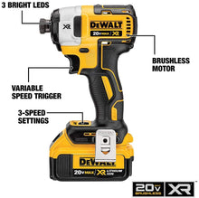 Load image into Gallery viewer, DEWALT 20V MAX XR Impact Driver Kit, Brushless, 3-Speed, 1/4-Inch, 4.0-Ah (DCF887M2)