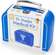 Load image into Gallery viewer, Doctor Kit for Kids Playset (10 pcs) | Dr. Maple&#39;s Wooden Wonders Pretend Play Wood Toy Doctor Kit | Doctor, Nurse &amp; Vet Play Medical Bag for Toddlers | Includes Medicine, Ointment, Tools &amp; Med Chart