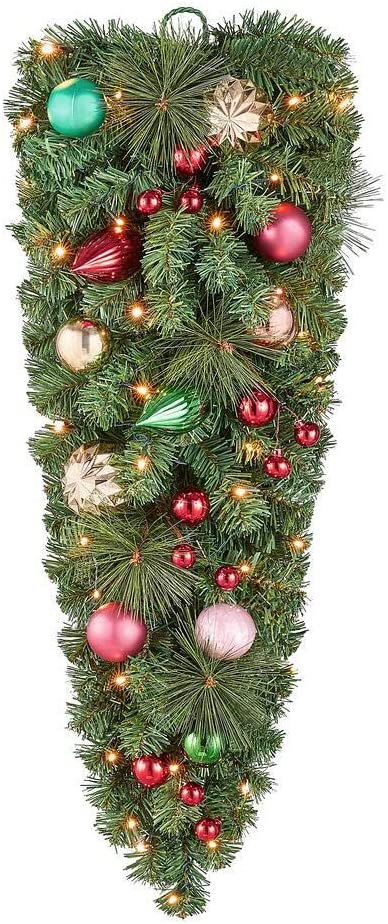 Home Accents Holiday 36 in. Fantasleigh Battery Operated Pre-Lit LED Artificial Christmas Tear Drop