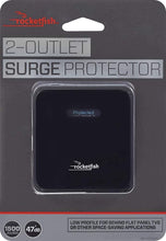 Load image into Gallery viewer, Rocketfish 2-outlet Surge Protector 1500 Joules 47dB Black RF-HTS1215