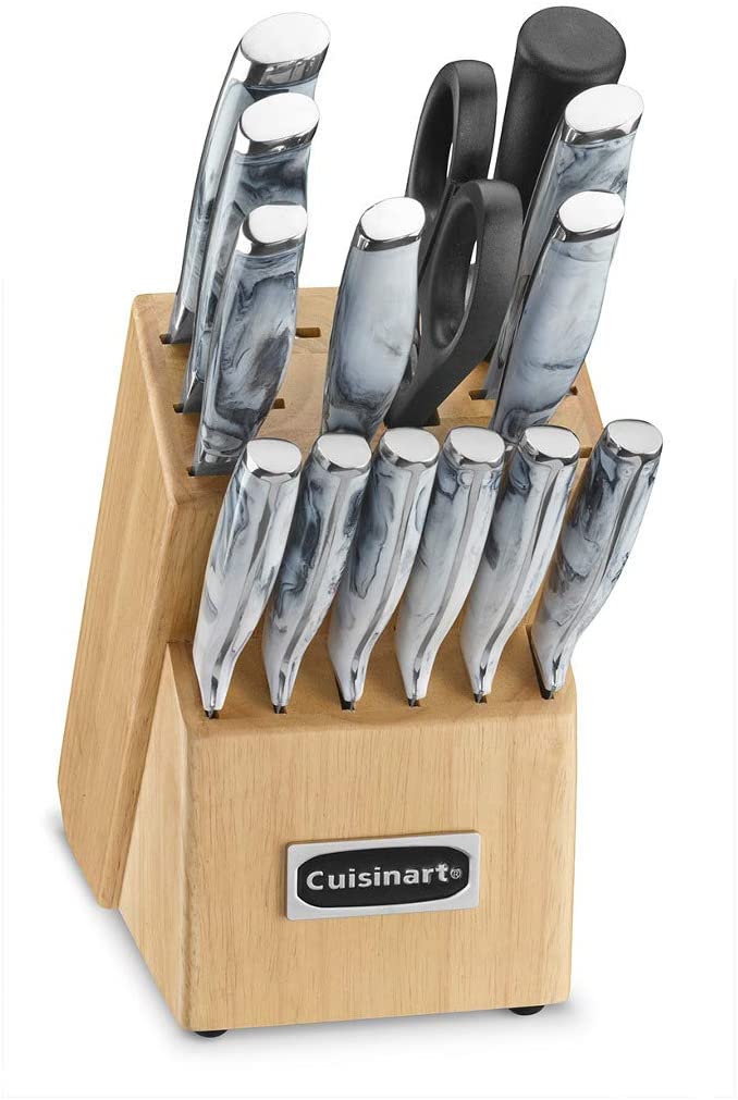 Cuisinart C77MB-15PW Classic -Style Knife Block Set, 15 PC, Marble