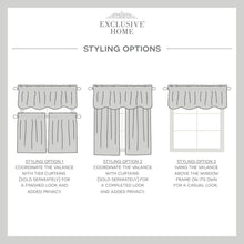 Load image into Gallery viewer, Exclusive Home Curtains Loha Light Filtering Rod Pocket Scalloped Valance, 54X16, Natural